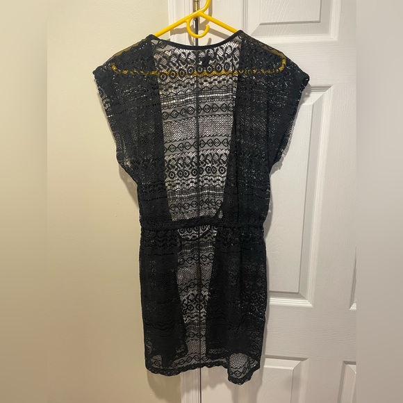 Atmosphere Black Mesh Beach Cover-Up - Picture 2 of 3